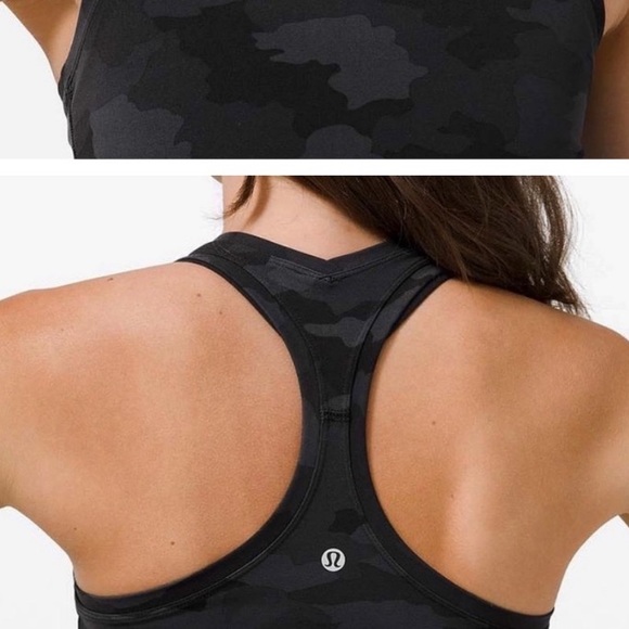 Lululemon Cropped Cool Racerback Tank - Black Camo - Picture 3 of 9